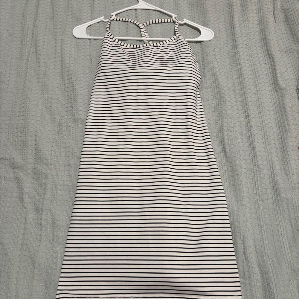 Striped Black and White Halter Dress